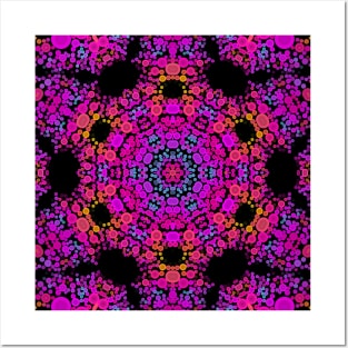 Dot Mandala Flower Pink Blue and Orange Posters and Art